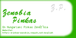 zenobia pinkas business card